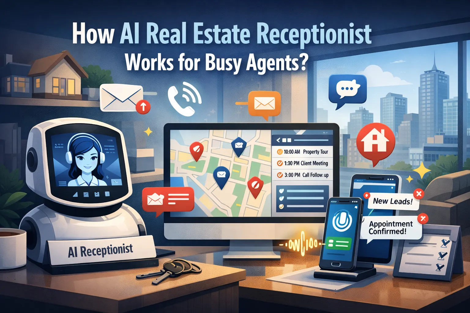 How AI Real Estate Receptionist Works for Busy Agents?
