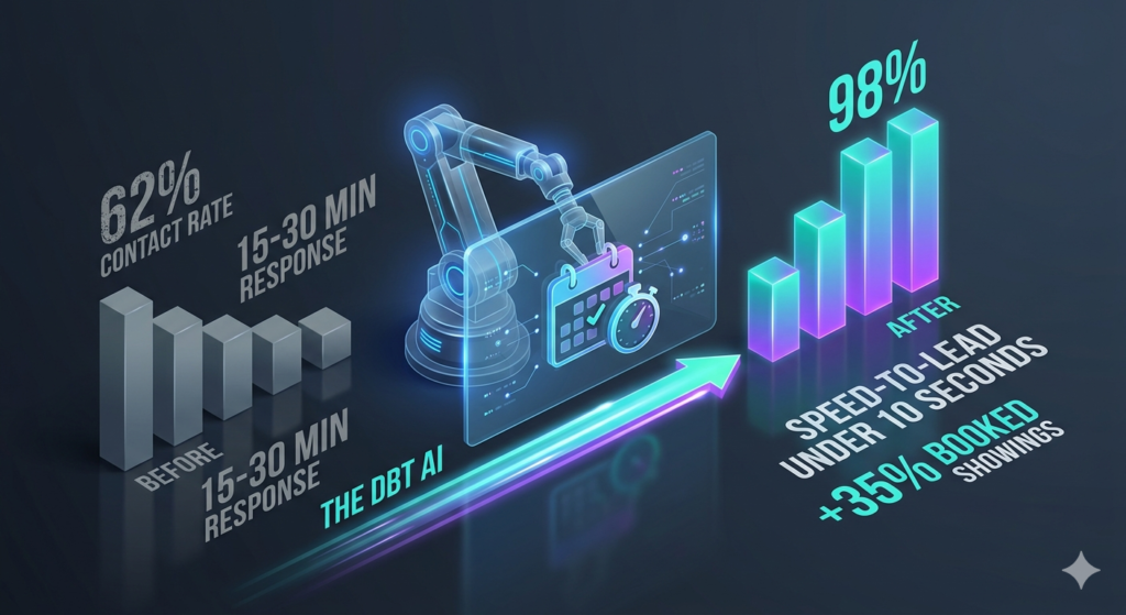 Real Estate Team: 98% Speed-to-Lead, +35% Showings