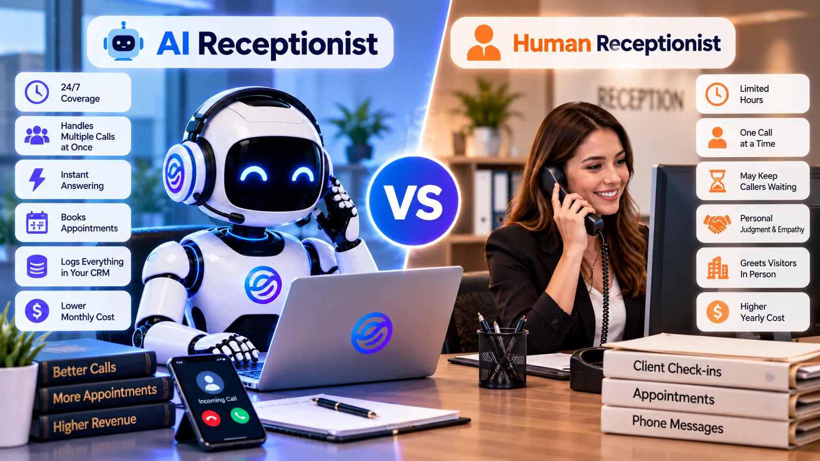 AI Receptionist vs Human Receptionist