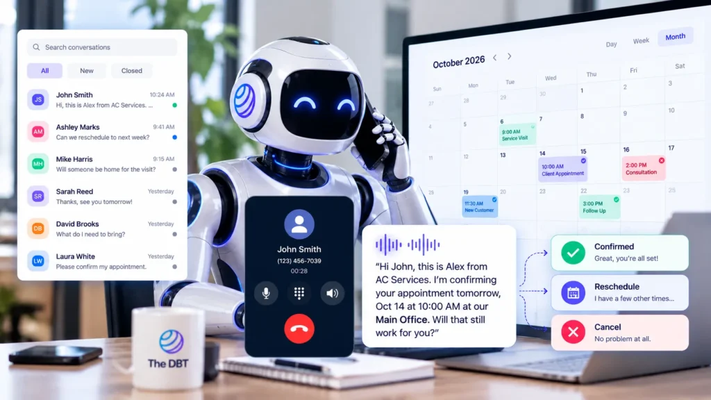 Futuristic AI Assistant Office Dashboard