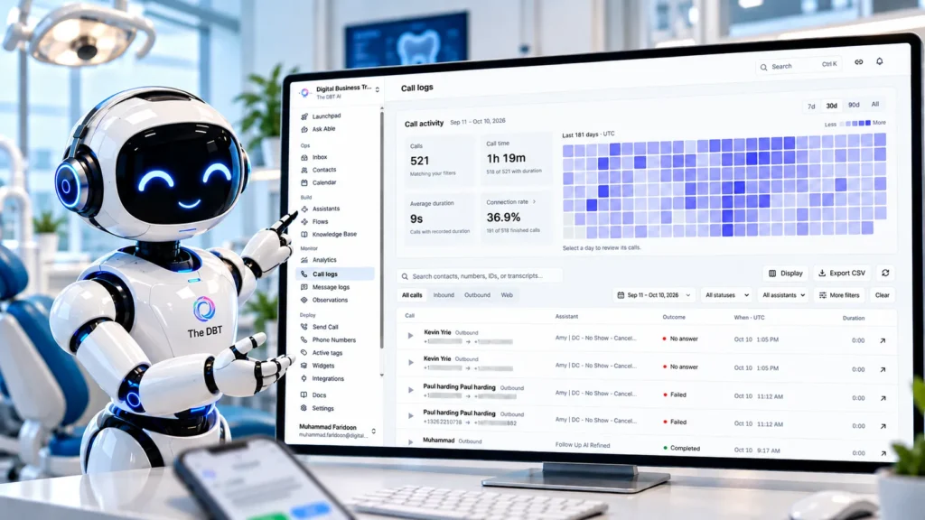 Robot Presenting a Dental AI Dashboard